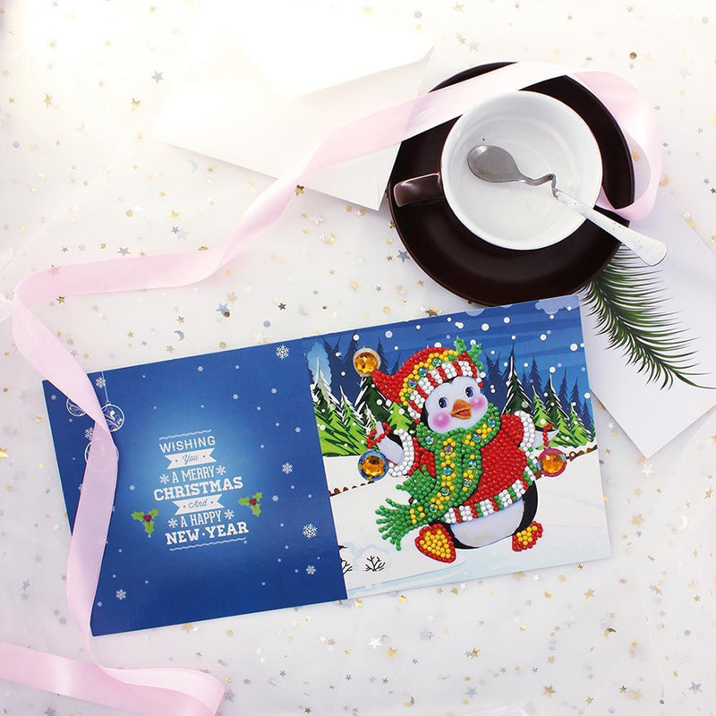 8pcs 5D DIY Diamond Painting Birthday Festival Xmas Special-shaped Greeting Card