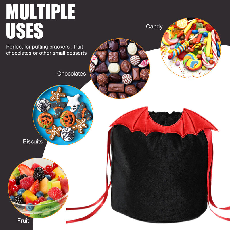 5pcs Jewelry Bag Cute Soft Velvet Halloween Gift Pouch Festive Party Decorations