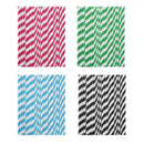 Paper Straws-Durable Rainbow Drinking Straws Party Decor Supply (Black)