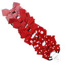 Cute Wave Point Red Bowknot Double Horsetail Hair Rope Head Rope Headwear