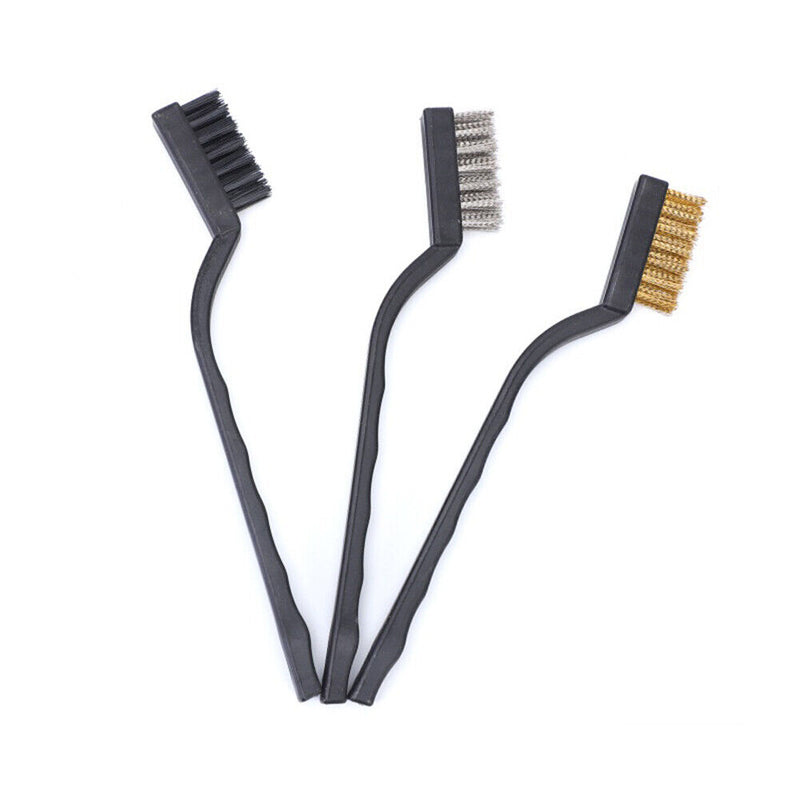 3pcs Wire Brush 7 inch Mini Rust Paint Remover Scrubbing Cleaning Brushes Newly