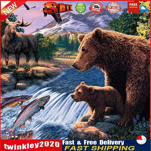 5D DIY Full Drill Diamond Painting Bear  Embroidery Mosaic Craft Kit Decor Newly