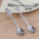 4Pcs Mini Christmas Steel Coffee Tea Kids Spoon Teaspoon Tableware E5G8