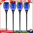 12LED Solar Flame Torch Light Blue Flickering Night Lamp Yard Decor (4pcs) Newly