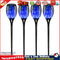 12LED Solar Flame Torch Light Blue Flickering Night Lamp Yard Decor (4pcs) Newly