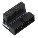 2pcs Motherboard USB3.0 19Pin/20Pin Socket Male to Female 90 Degree Extender