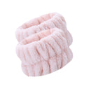#A 2pcs Absorbent Sweatband Wrist Flannel Wash Towel Band Reusable for Washing F