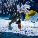 Diver Fish Tank Ornaments Aquarium Floating Landscape Decoration (Blue)