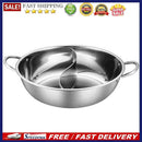 Twin Hot Pot 2 Lattice Double Cooker Stainless Steel Hot Pot Divided Dish Plate