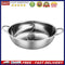 Twin Hot Pot 2 Lattice Double Cooker Stainless Steel Hot Pot Divided Dish Plate