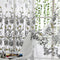 4pcs Peony Curtain Living Room Bedroom Home Door Window Curtain (Grey)
