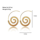 Fashion Spiral Ear Hook Exaggerated Women Geometric Gear Drop Earrings Jewelr