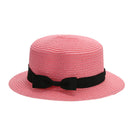 Unisex Fashion Casual Weave Sunhat Seaside Outdoor Breathable Cap (Pink)