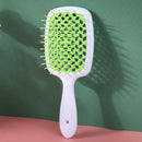 Wide Teeth Air Cushion Comb Scalp Massage Salon Hair Brush (White Green) Newly