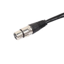 3P XLR Female Jack to Dual 2 Male Plug Y Splitter Adaptor Cord Cable 1Ft Newly