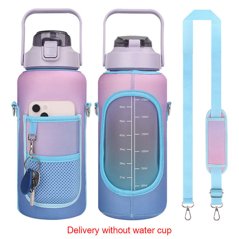 #A 2L Water Bottle Handheld Neoprene Kettle Anti-scalding Drinkware with Straps