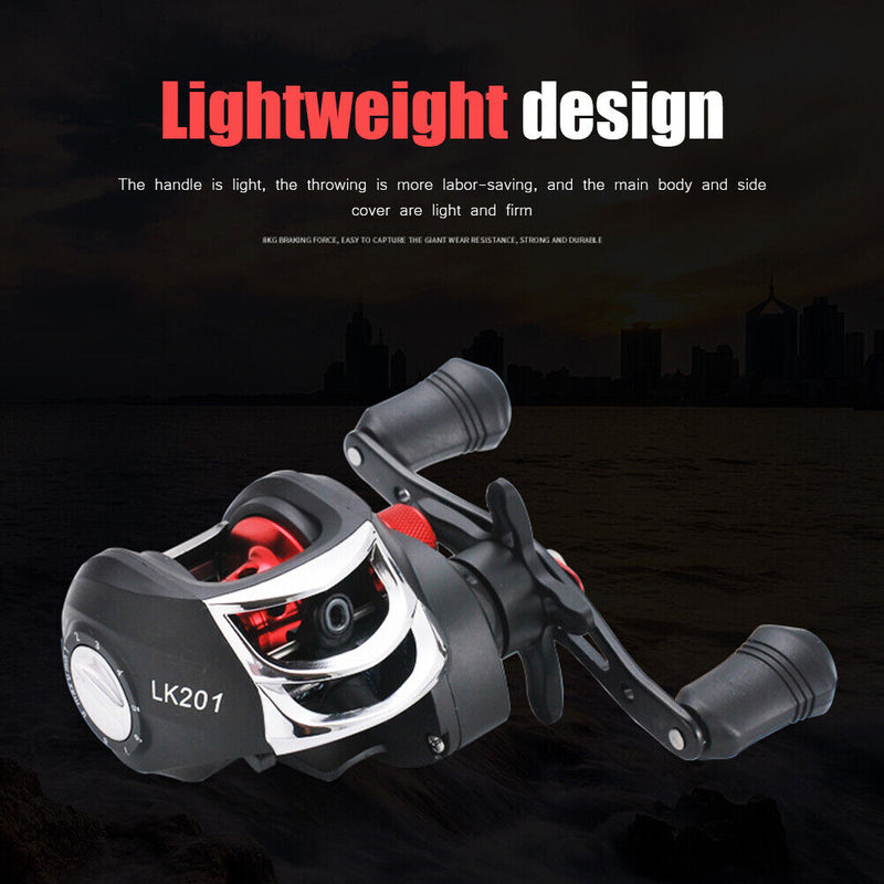 Low Profile Baitcasting Fishing Reel 17+1BB Sea Rod Lure Casting Fishing Reels