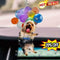 Cartoon Cute Dog Car Hanging Ornament with Colorful Balloon Home Decoration R6L7