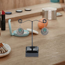 Acrylic Metal Stud Earring Display Rack Stand Jewelry Holder (Black S)