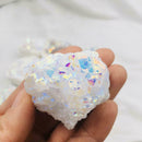 1pc White Angel Aura Quartz Point Electroplated Crystal Cluster Druzy A2Q0