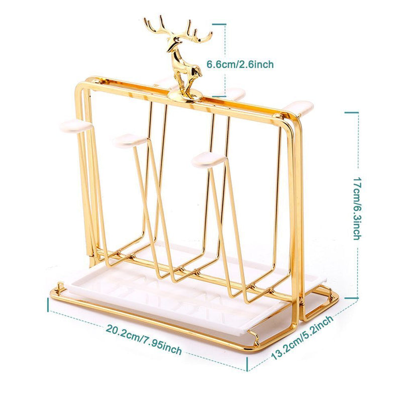 Drying Rack 6 Hook Storage Rack Holder Mug Holder Mug Cups Stand Cup Rack