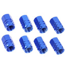 8pcs Aluminum Alloy Car Motorcycle Tire Valve Stem Caps Dust Covers (Blue) Newly
