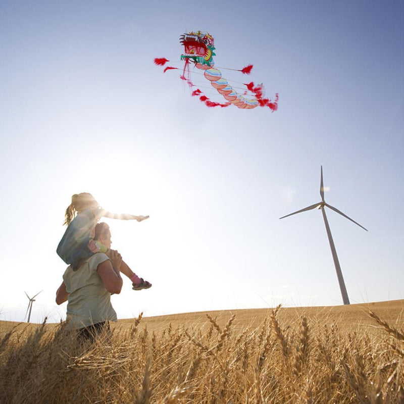 Chinese Traditional Dragon Kite Plastic Foldable Children Outdoors Toys