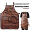 Barbershop Retro Multi Pocket Dyeing and Cutting Hair Leather Denim Apron Salon