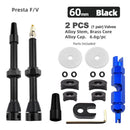 Bike Tubeless Presta Valve Set Bike CNC Machined Anodized Tool (60mm Black)