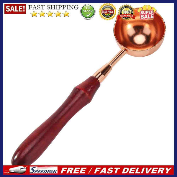 Wax Sealing Melting Spoon Retro Wooden Handle Spoon for Wax Seal Stamp Craf