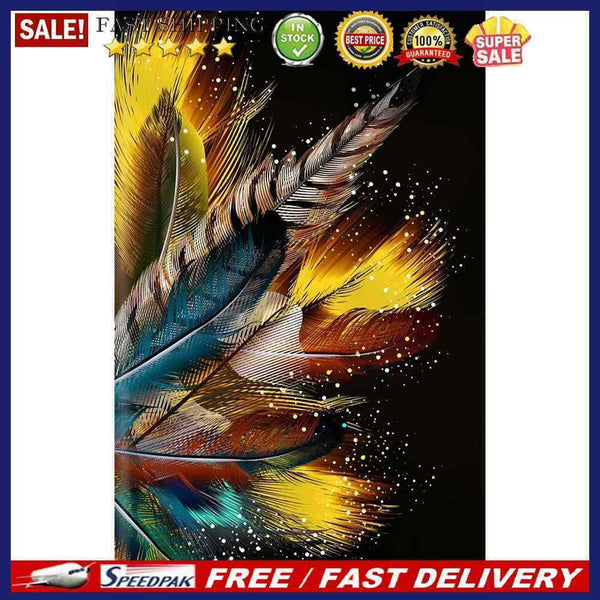 5D Diamond Painting Kit Feather Full Round Drill DIY Mosaic Picture Home De