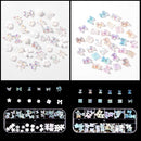 Bear Shape Multi Shaped White Flower Nail Art Charms Nail Art Rhinestones Kit