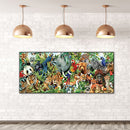 DIY Hand Paint on Canvas Animal Family Oil Picture Drawing Paint By Numbers