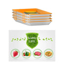 Food Preservation Tray Plastic Food Fresh Storage Plates Container (Orange)