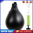 PU Boxing Speed Ball Training Inflatable Punching Pear-Shaped Bag (Black)