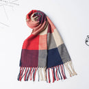 Women Scarf Fringed Plaid Long Tartan Shawls and Wraps Gift for Women Girl