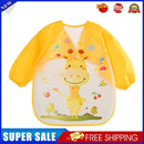 Cartoon Waterproof Unisex Baby Feeding Long Sleeve Art Apron Animal Bibs(F)