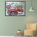 Full Embroidery Cross Stitch Kit Red Car Counted 11CT DIY Needlework Wall Decor