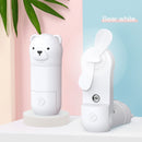 Mist Sprayer Fan USB Handheld Portable Air Cooler Humidifier (Bear White)