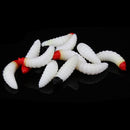 100pcs 2.4cm 0.5g Maggot Bionic Fishing Lures Artificial Soft Bait (Beige)
