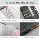 A6 Budget Binder Kit 6-Ring / PU Leather Money Organizer for Cash (Black) Newly