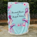 Flower Printed Beach Towel Round Tassel Ethnic Style Blanket Picnic Mat