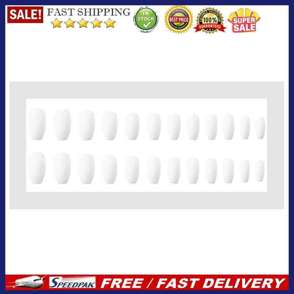 24pcs Glue On Fully Paste Artificial Nail Tips Solid Matte Frosted Manicure Tips