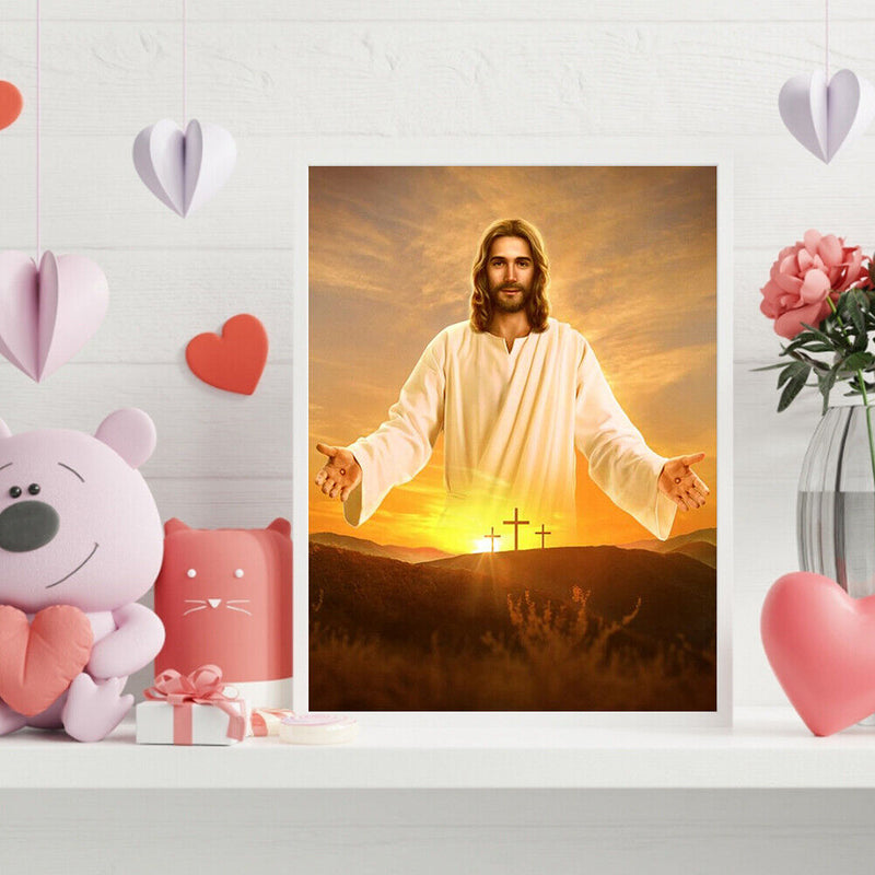 Frameless Oil Paint By Numbers Religious Jesus DIY Canvas Picture Craft