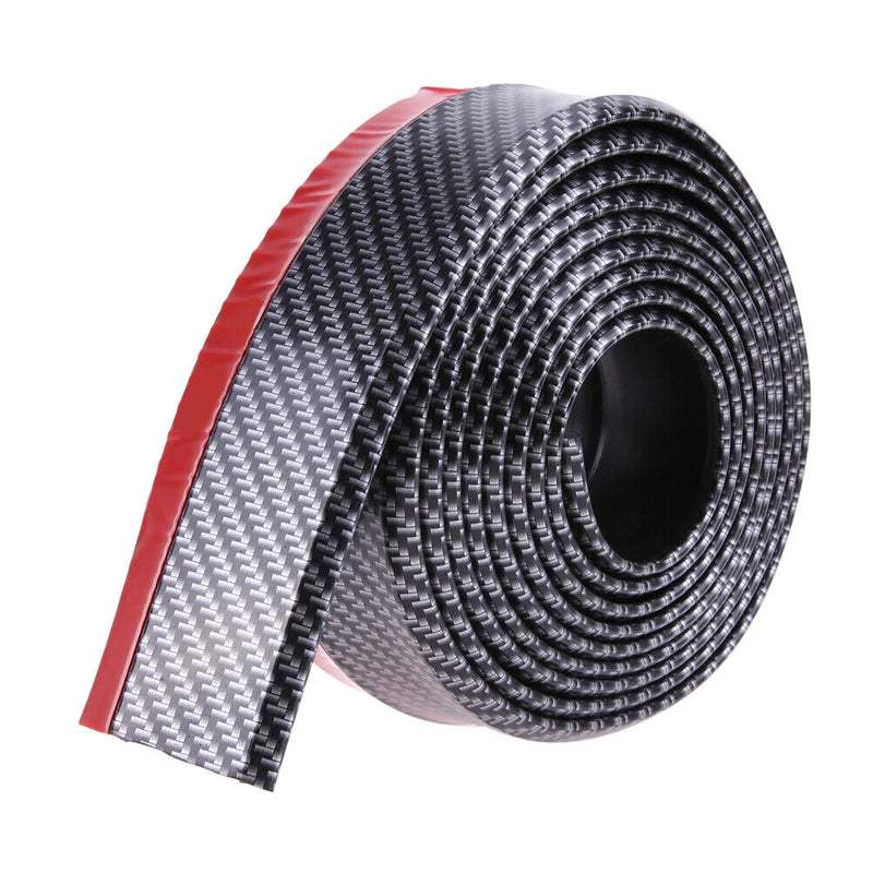 Black Soft Carbon Fiber Car Rubber Bumper Strip  Outside Bumper Front Lip Newly