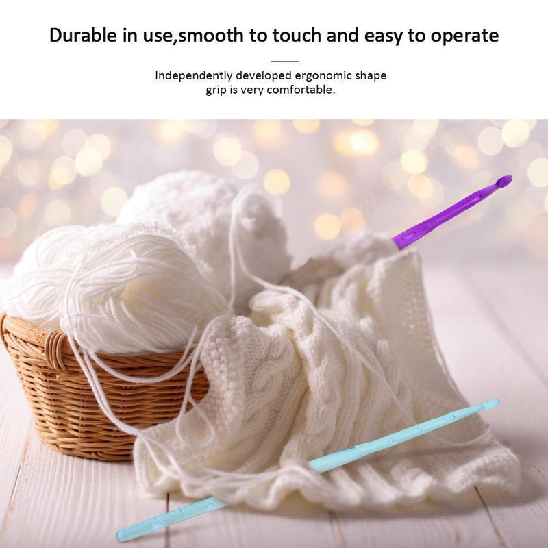 9pcs/Set Plastic Crochet Hooks Sewing Needles Craft Yarn Knit Weave Tools