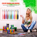 10pcs Colorful Ink Blending Brush Painting Drawing Flat Brushes Art DIY Too