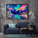 Northern Light Wolf Full Round Diamond Painting Kits 5D DIY Animal Art Picture