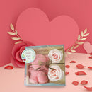Coral Fleece Bear Towels Scented Soap Flowers with Clear Box Set (Pink) Newly