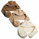 3Pcs Casual Warm Novelty Cute Bear Beanies Caps Ear Hat Hat Scarf Set Women Caps